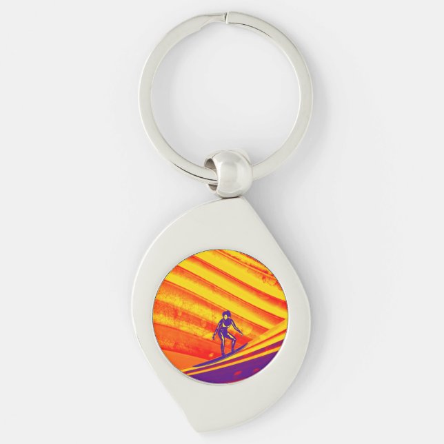 Keyring, Surfer Girl Keychain (Front)