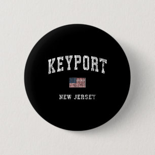 Keyrt New Jersey Nj Vintage American Flag Srts Des Button