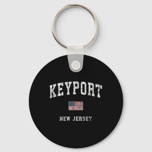 Keyrt New Jersey Nj Vintage American Flag Srts Des Keychain