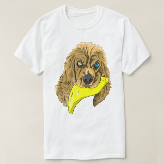 Keys & Banana, the Miniature cocker spaniel T-Shirt (Design Front)