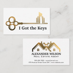 Keys City Logo Gold Houses Business Card