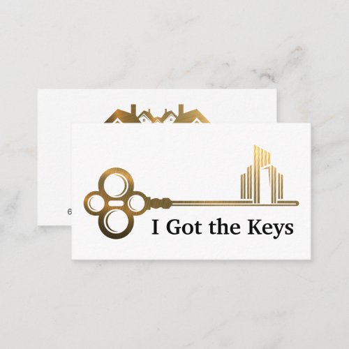 Keys City Logo  Gold Houses Business Card