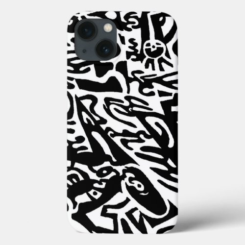 Keys digital BW abstract iPhone 13 Case