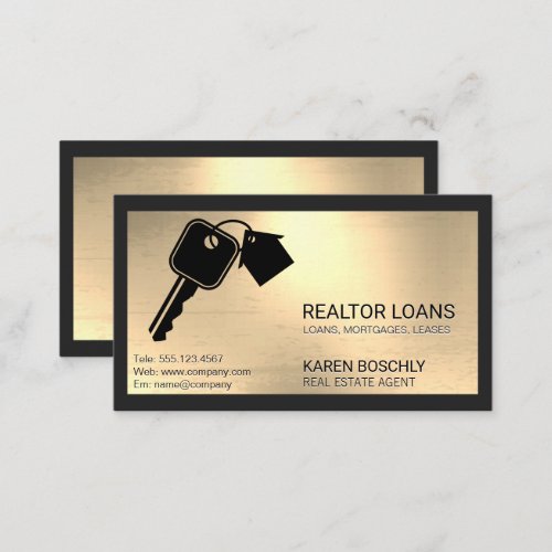Keys House Logo  Metallic Background  Business Card