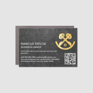 Keys House Logo QR Code Business Card Magnet