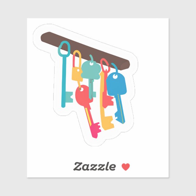 Keys in assorted colors sticker (Sheet)