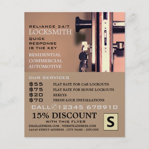 Keys in Door Locksmith Advertising Flyer