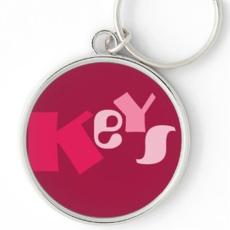 KeYS in shades of Red and Pink - Large Round keychain