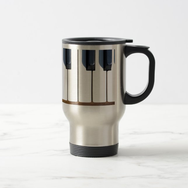 Keys on a piano travel mug (Right)