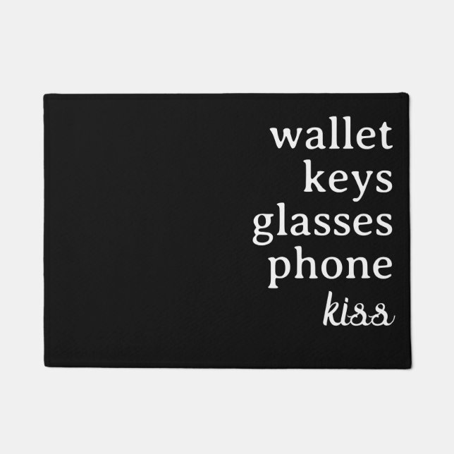 Keys Phone Wallet Glasses Doormat (Front)