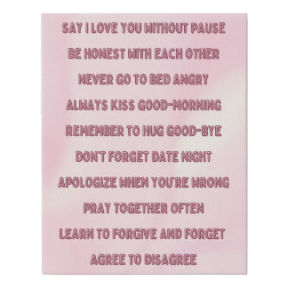 Keys To A Long And Happy Marriage Faux Canvas Print