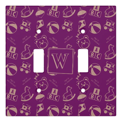 Keys To Our Childhood Toys Rose Gold Monogram Light Switch Cover