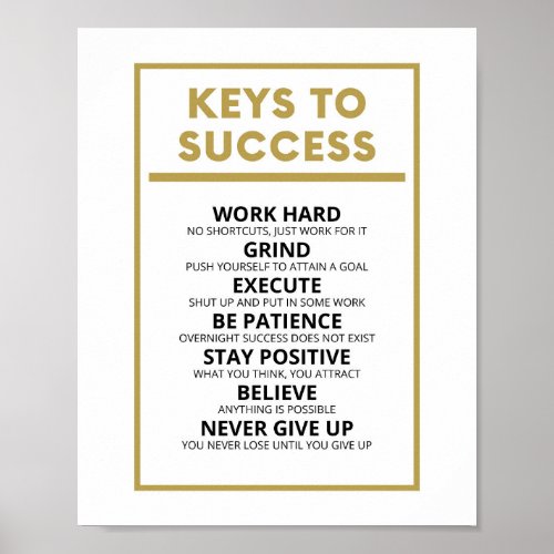 Keys To Success Inspiring Poster