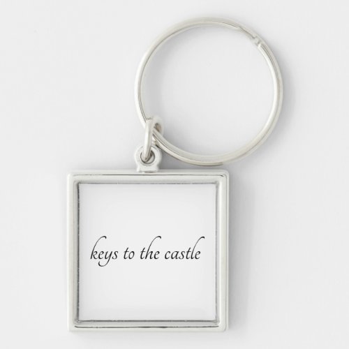 Keys to the Castle Typography with Elegant Script Keychain