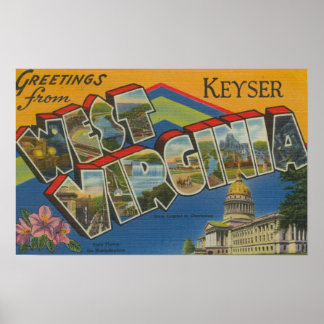 Keyser, West Virginia - Large Letter Scenes Poster