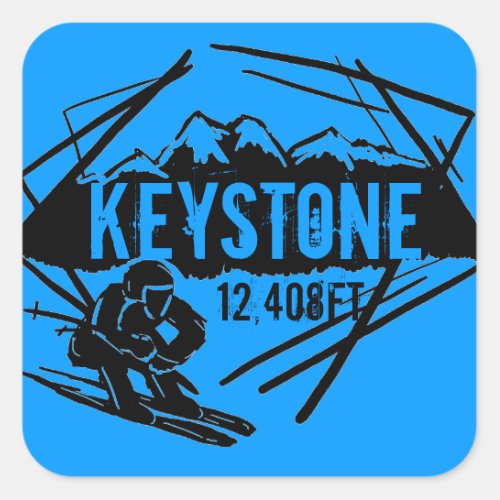 Keystone Colorado blue ski elevation stickers