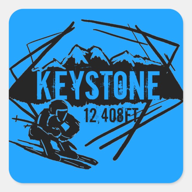 Keystone Colorado blue ski elevation stickers (Front)