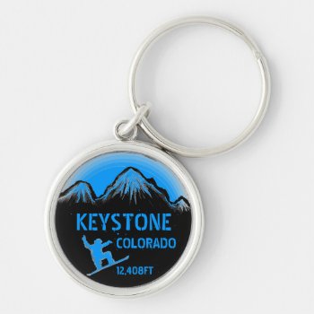Keystone Colorado Blue Snowboard Art Keychain by ArtisticAttitude at Zazzle