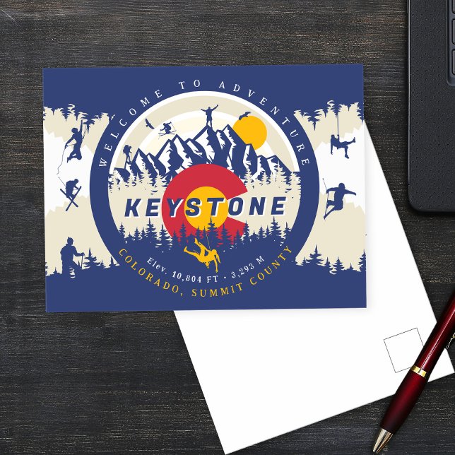 Keystone Colorado Flag Mountain Ski climber Postcard (Creator Uploaded)