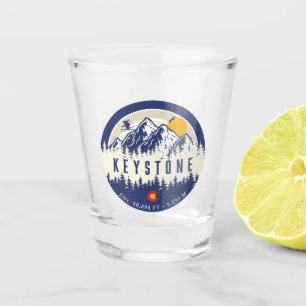 Keystone Colorado Flag Mountain Ski Souvenir Shot Glass