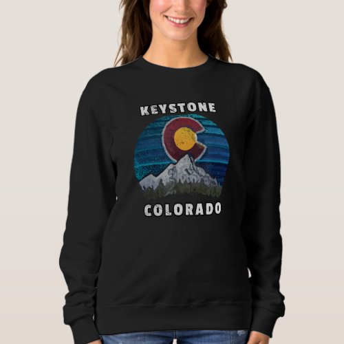 Keystone Colorado Flag Mountain Styled Keystone Co Sweatshirt