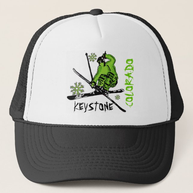Keystone Colorado green theme skier hat (Front)