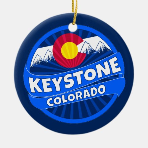 Keystone Colorado mountain burst ornament