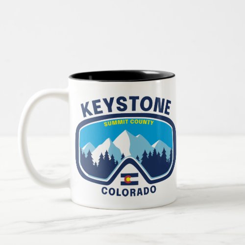 Keystone Colorado Mountain Ski Goggles Two_Tone Coffee Mug