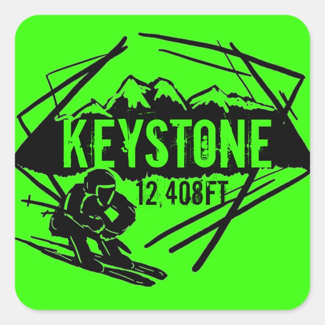 Keystone Colorado neon green elevation stickers (Front)