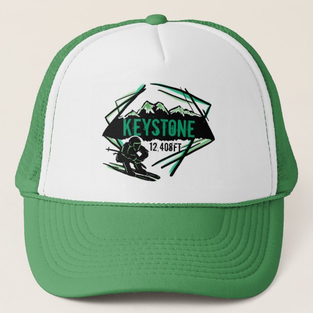 Keystone Colorado ski elevation green hat (Front)
