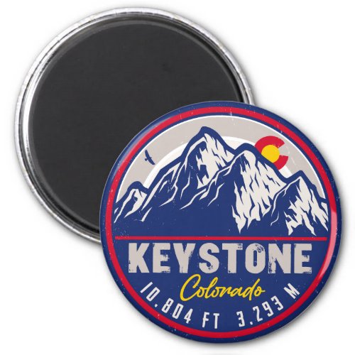 Keystone Colorado Ski Mountain Souvenirs Vintage Magnet