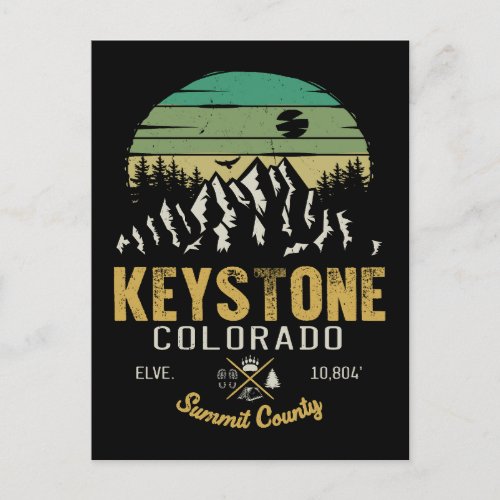 Keystone Colorado ski Mountain Vintage 60s Postcard