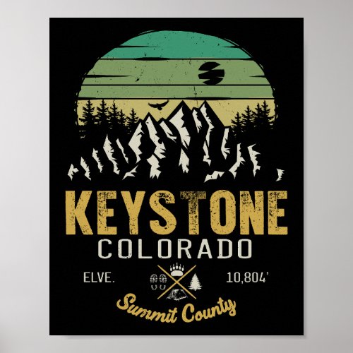 Keystone Colorado ski Mountain Vintage 60s Poster