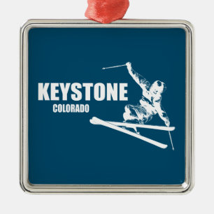 Keystone Colorado Skier Metal Ornament