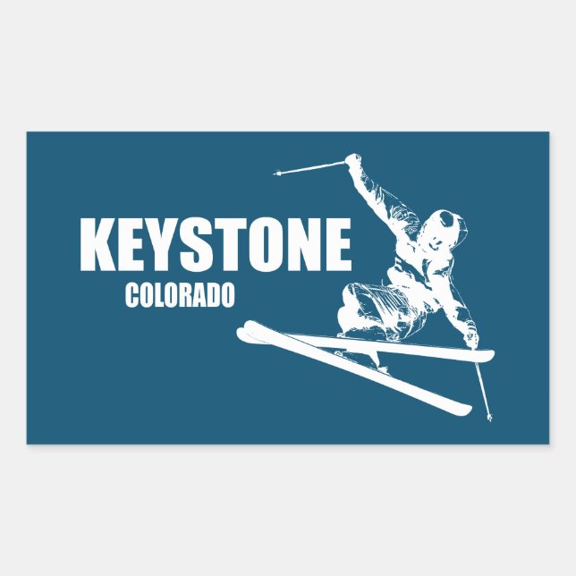 Keystone Colorado Skier Rectangular Sticker (Front)
