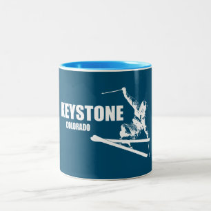 Keystone Colorado Skier Two-Tone Coffee Mug