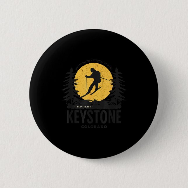 Keystone colorado snow skiing  button (Front)