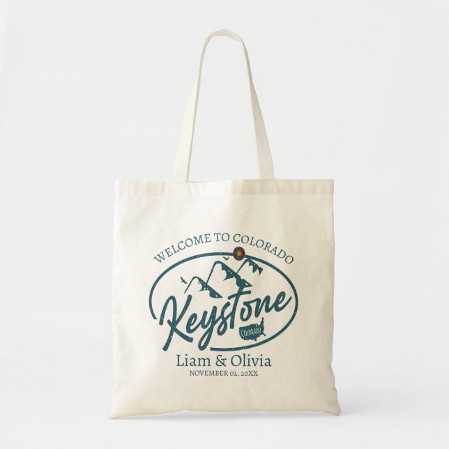Keystone Colorado Wedding Welcome Tote Bag (Front)