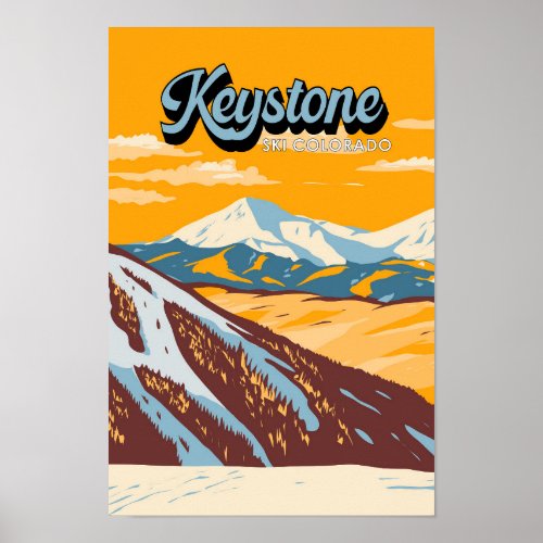 Keystone Colorado Winter Ski Area Vintage Poster