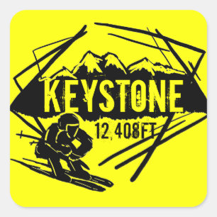 Keystone Colorado yellow ski elevation stickers