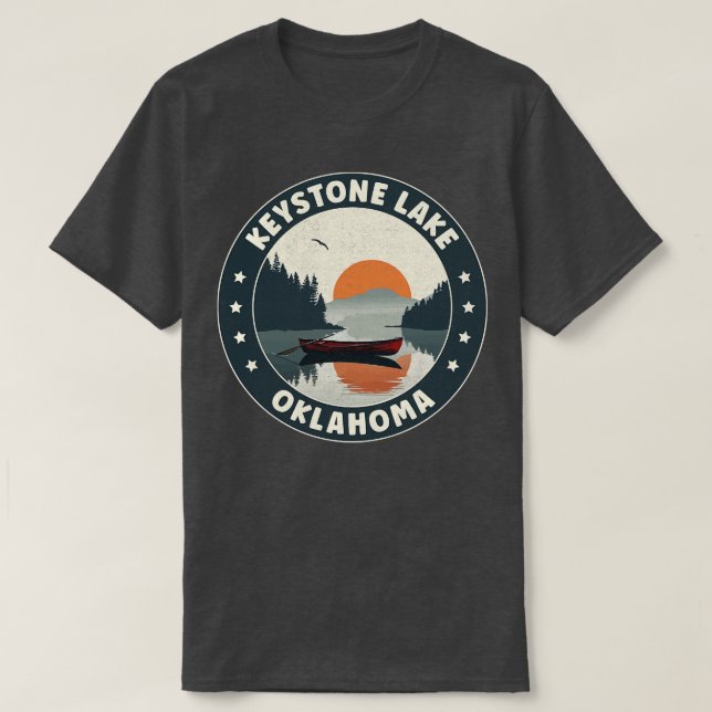 Keystone Lake Oklahoma Sunset T-Shirt (Design Front)