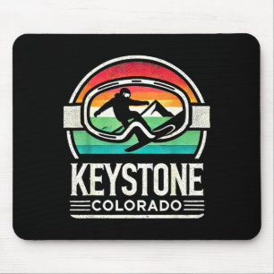 Keystone snowboarding retro colorado mountain mouse pad