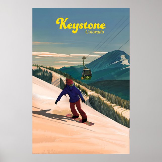 Keystone Snowboarding Travel Poster (Front)