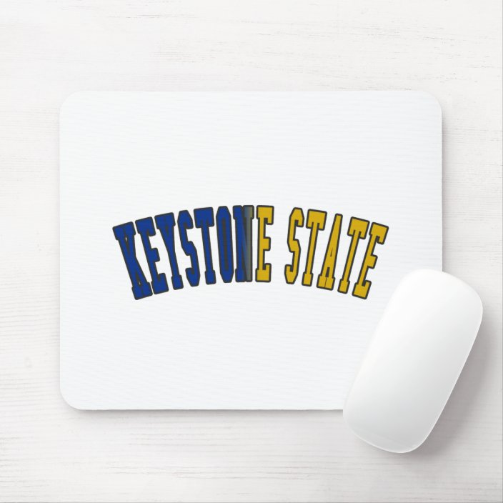 Keystone State in State Flag Colors Mousepad