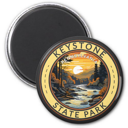 Keystone State Park Pennsylvania Travel Art Badge Magnet