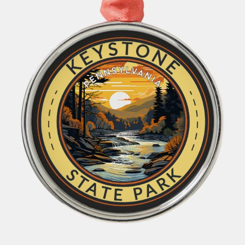 Keystone State Park Pennsylvania Travel Art Badge Metal Ornament