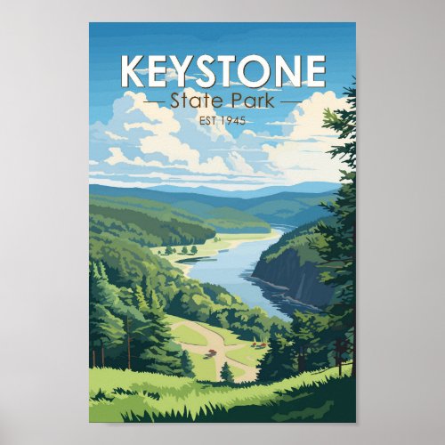 Keystone State Park Pennsylvania Travel Vintage Poster