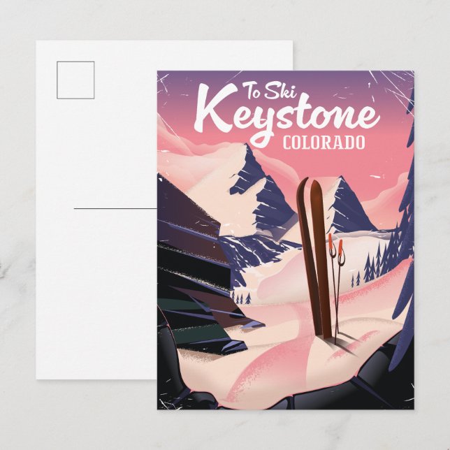 Keystone to ski announcement postcard (Front/Back)