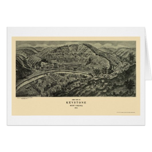 Keystone, WV Panoramic Map - 1911 Cards (Front Horizontal)
