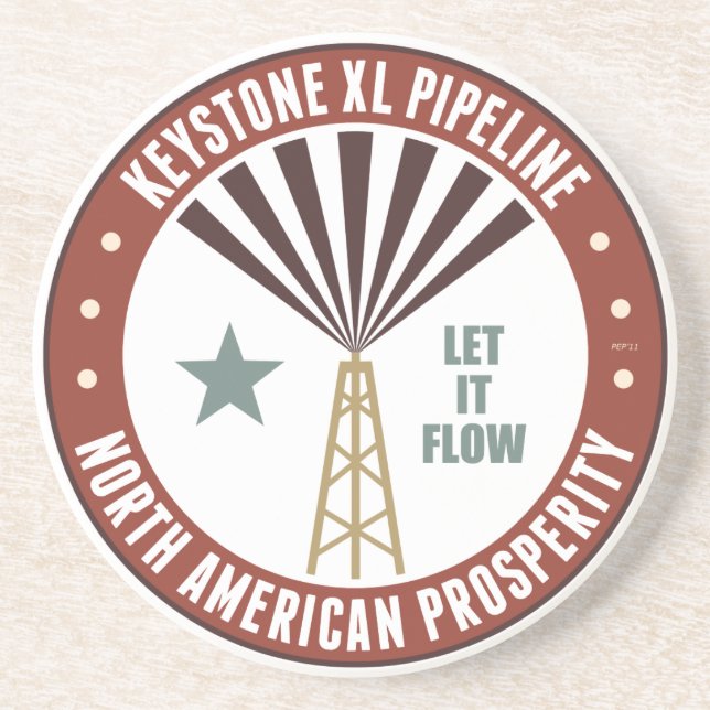 Keystone XL Pipeline Drink Coaster (Front)